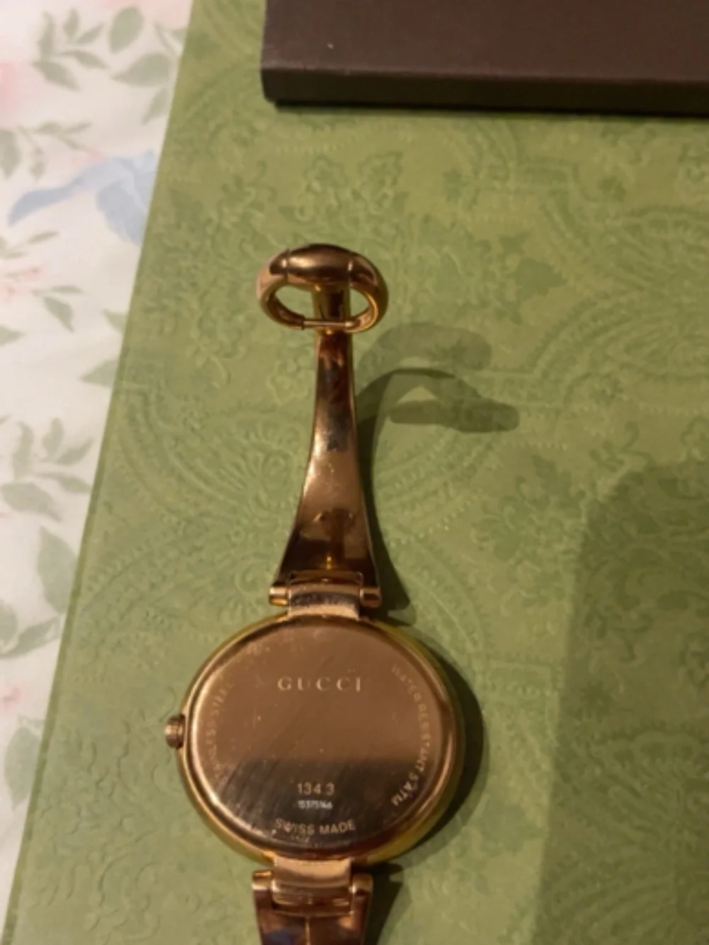 Gucci Rose Gold-Tone Women's Bangle Watch with Black Dial